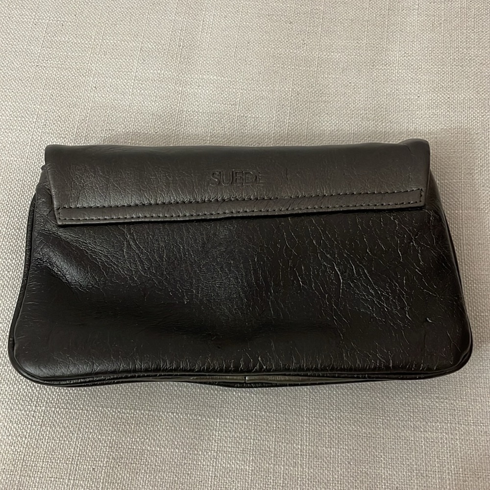 Vintage clutch bag, grey and black, 3 compartments - Picture 2 of 8